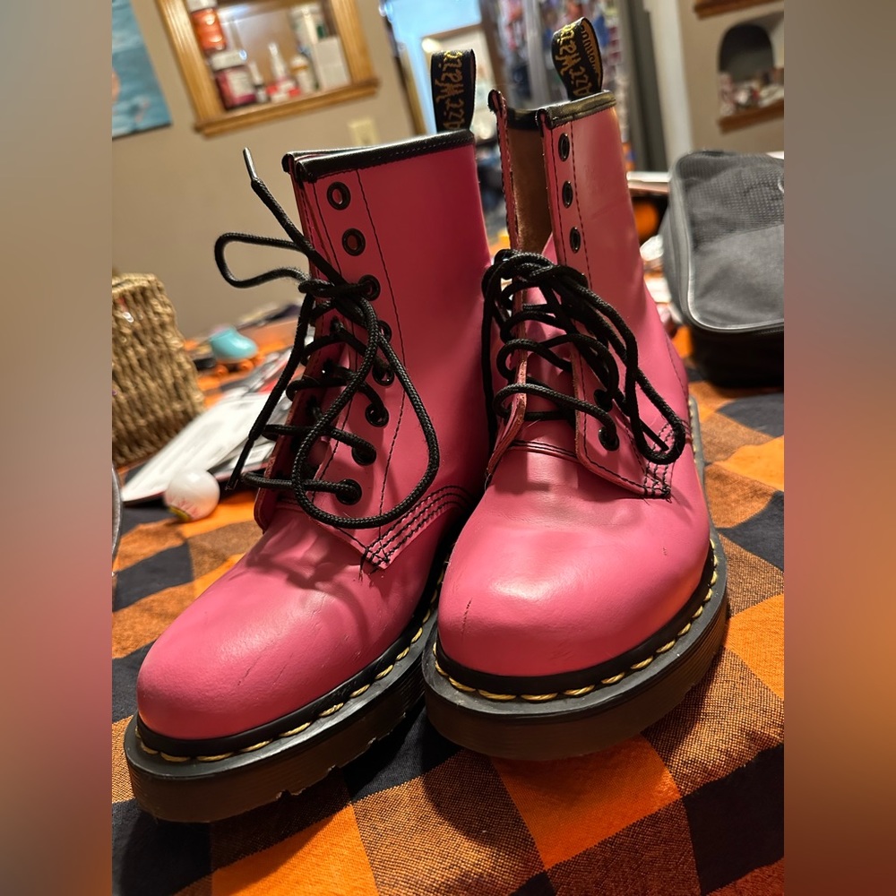 The Original Pink Doc Martins AirWair with Soles Bouncing Vintage 90s Leather